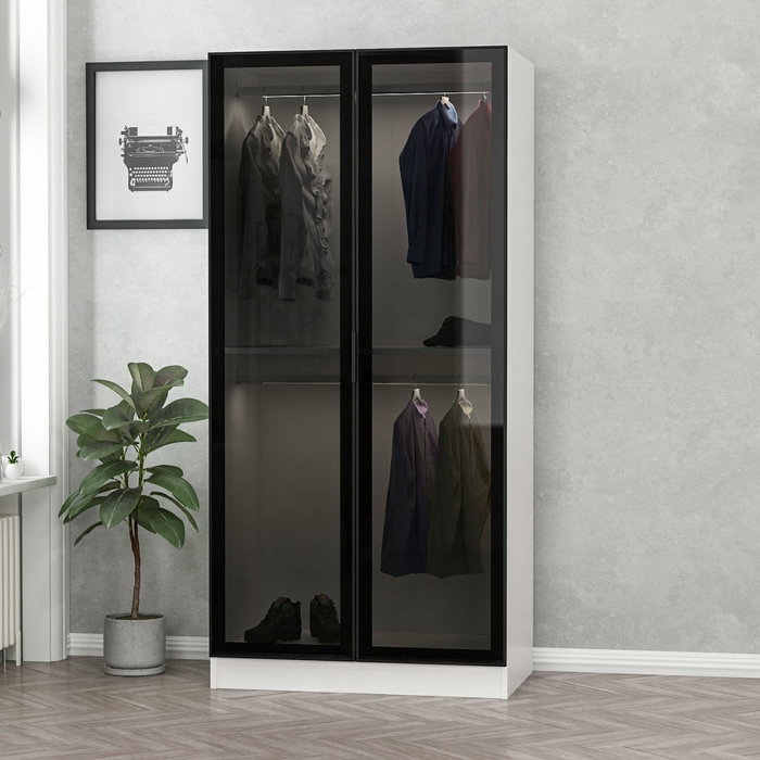 Hanah Home Armario Kale Glass Black - 210 Blanco y Negro